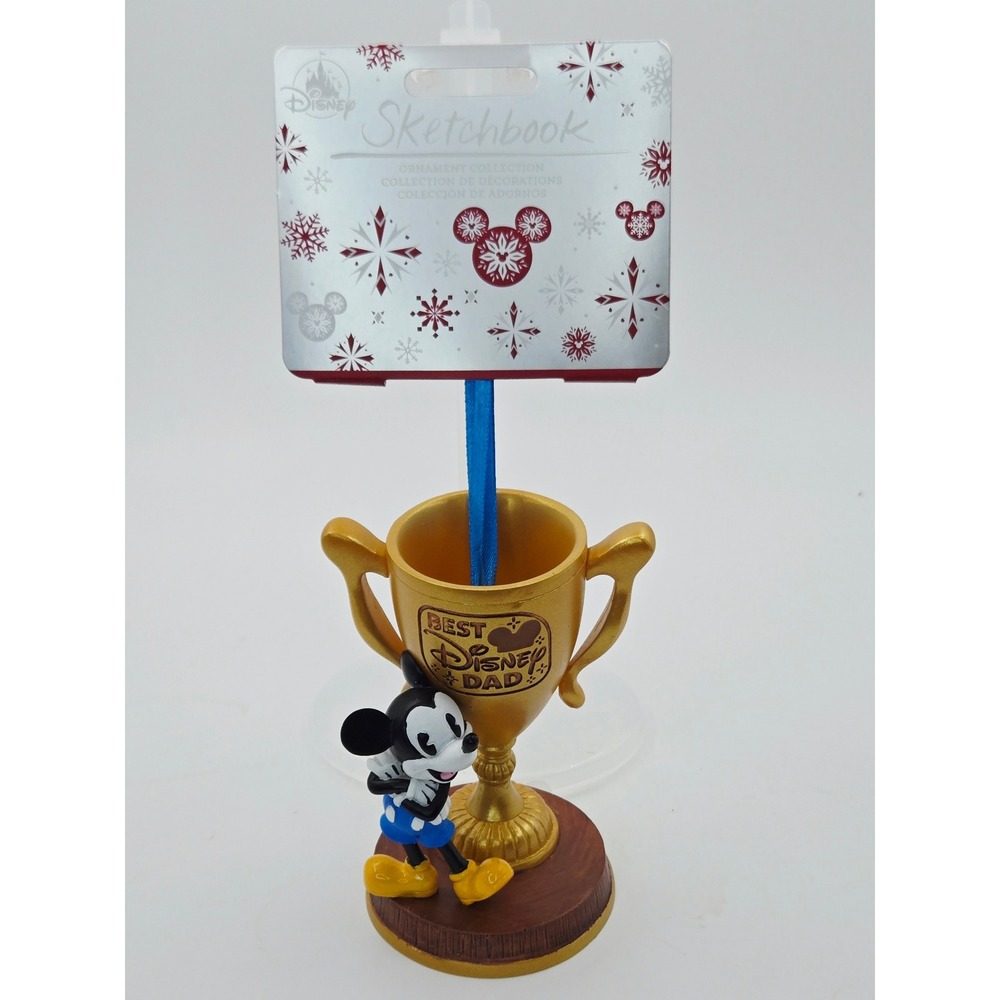 Disney Sketchbook Mickey Mouse Best Disney Dad Trophy Ornament Gold 465066295072